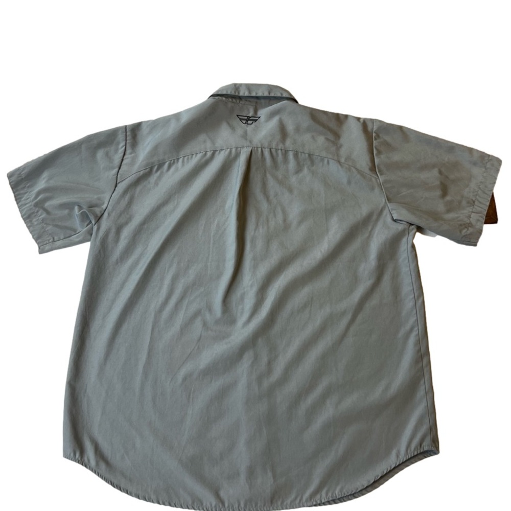 FLY Racing Grey Collared Button Up Short Sleeve Shirt Size Large - Picture 5 of 11